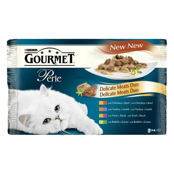 Nestlé GOURMET PERLE cat Multipack duo hovädzie&kura kapsička 4x85 g