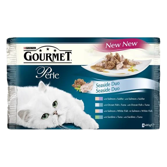 Nestlé GOURMET PERLE cat Multipack duo losos&treska kapsička 4x85 g