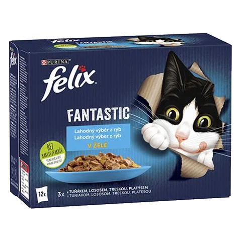 Nestlé FELIX Fantastic cat Multipack výber z rýb želé kapsička 12x85 g