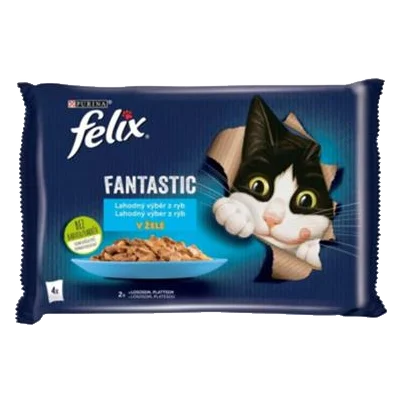 Nestlé FELIX Fantastic cat Multipack výber z rýb želé kapsička 4x85 g