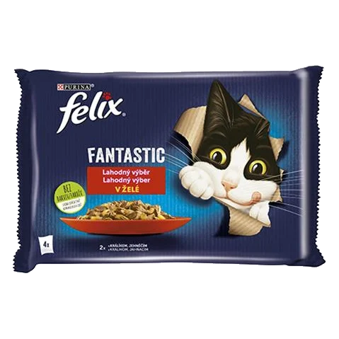 Nestlé FELIX Fantastic cat Multipack králik&jahňa želé kapsička 4x85 g
