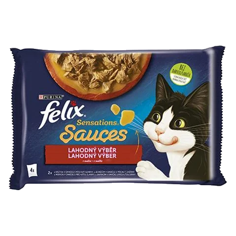 Nestlé FELIX Sensations cat Multipack morka&jahňa kapsička 4x85 g