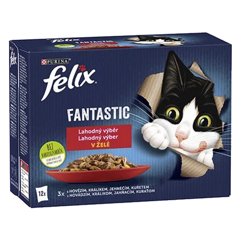 Nestlé FELIX Fantastic cat Multipack mäsový výber želé kapsička 12x85 g