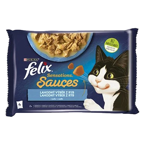 Nestlé FELIX Sensations cat Multipack treska&sardinka kapsička 4x85 g