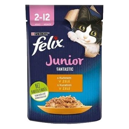Nestlé FELIX Fantastic cat junior kura želé kapsička 26x85 g