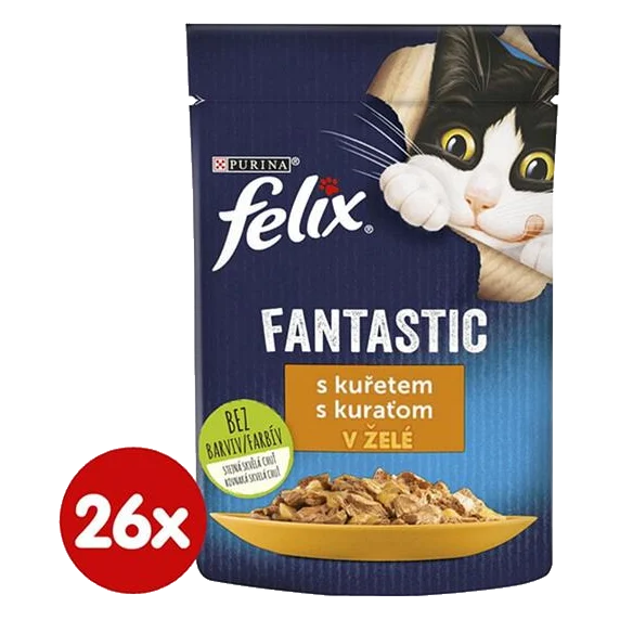Nestlé FELIX Fantastic cat kura želé kapsička 26x85 g