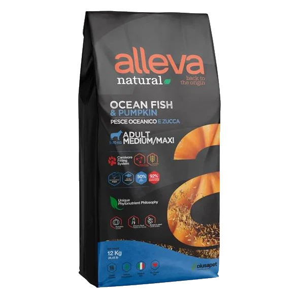 Alleva NATURAL dog adult medium & maxi fish & pumpkin 12 kg