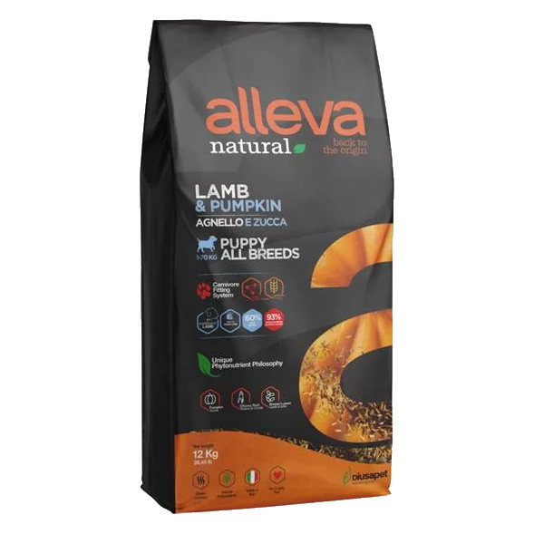 Alleva NATURAL dog puppy all breeds lamb & pumpkin 12 kg