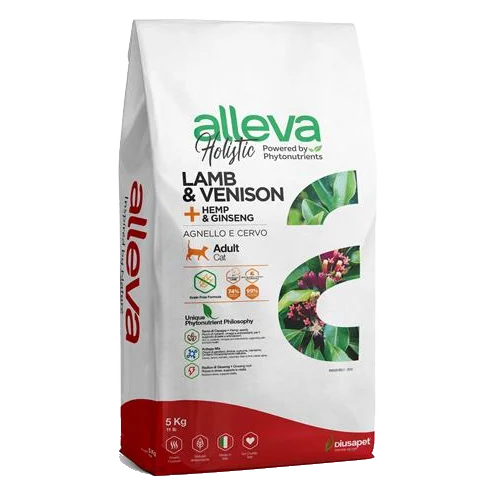 Alleva HOLISTIC cat adult lamb & venison & cannabis sativa & gingseng 5 kg