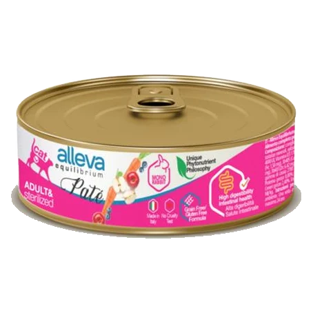 Alleva EQUILIBRIUM cat wet pate Sterilized rabbit 85 g konzerva
