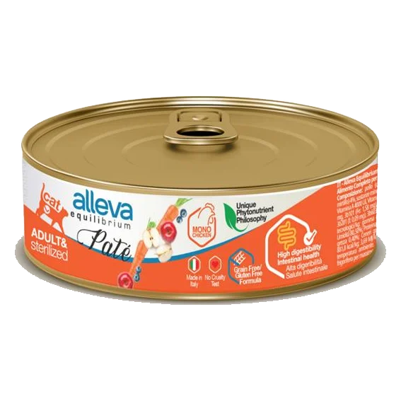 Alleva EQUILIBRIUM cat wet pate Sterilized chicken 85 g konzerva