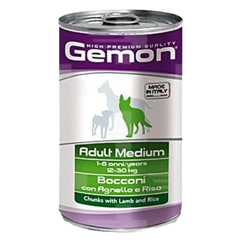 GEMON konzerva adult medium pre psy jahňa a ryža 1250 g