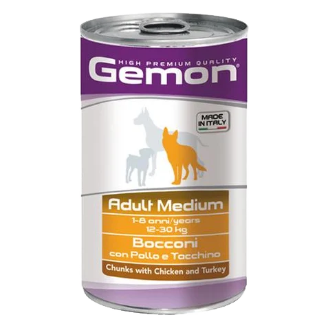 GEMON konzerva adult medium pre psy kura a morka 1250 g