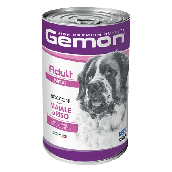 GEMON konzerva adult maxi pre psy bravčové a ryža 1250 g