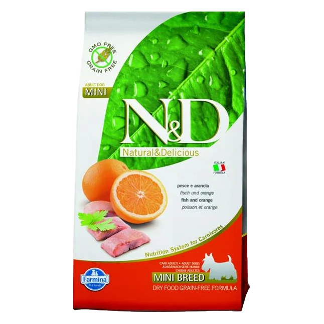 Farmina N&D dog GF adult mini, fish & orange 7 kg