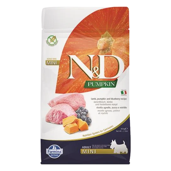 Farmina N&D dog PUMPKIN (GF) adult mini, lamb & blueberry 0,8 kg
