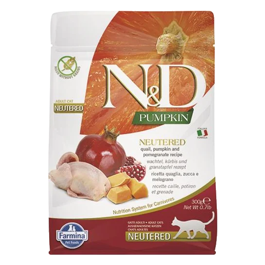 Farmina N&D cat PUMPKIN (GF) adult, neutered, quail & pomegranate 0,3 kg