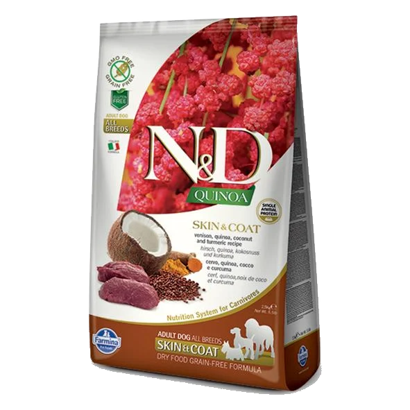 Farmina N&D dog QUINOA (GF) adult all breed, skin & coat, venison 2,5 kg