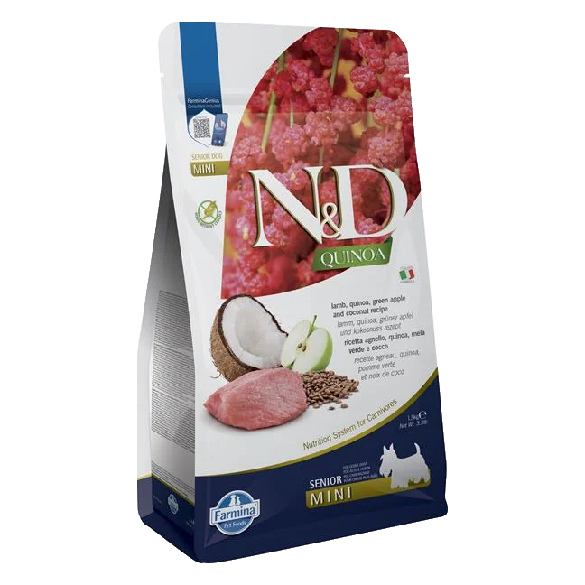 Farmina N&D dog QUINOA (GF) senior mini lamb, green apple and coconut 1,5 kg