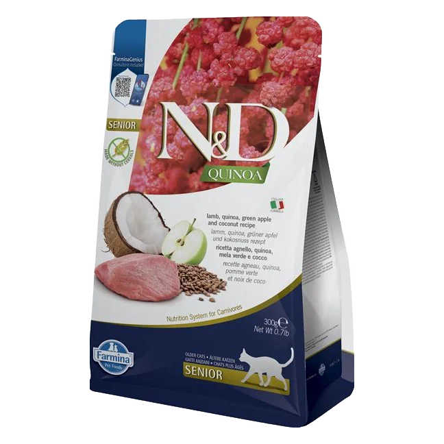 Farmina N&D cat QUINOA (GF) senior, lamb, green apple & coconut 0,3 kg