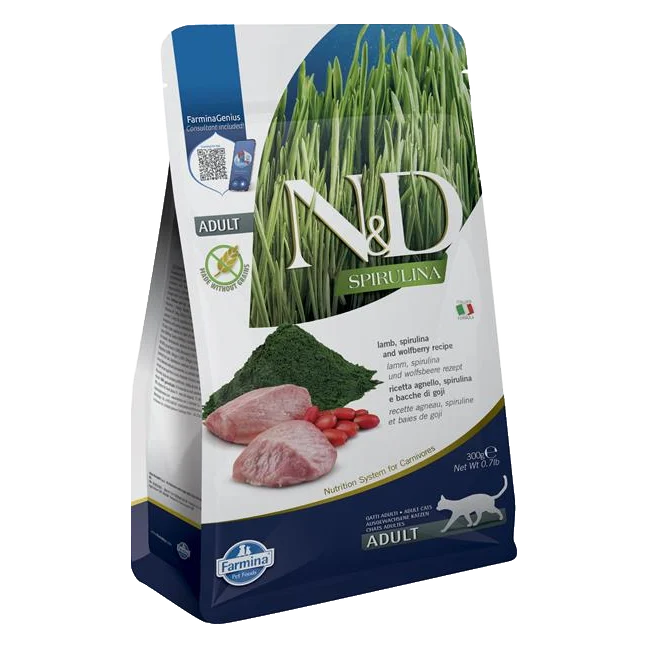 Farmina N&D cat SPIRULINA (GF) adult, lamb & goji 0,3 kg