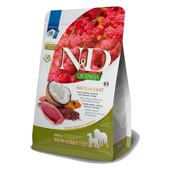 Farmina N&D dog QUINOA (GF) adult  medium & maxi, skin & coat, duck 2,5 kg