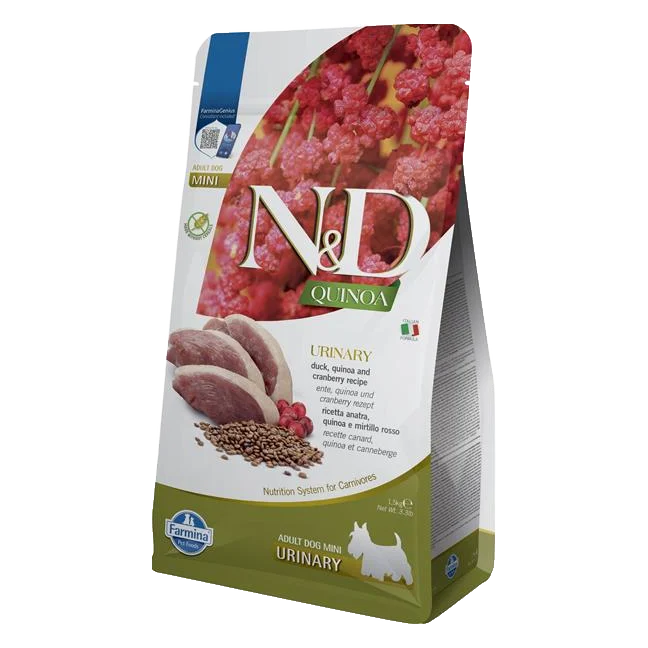 Farmina N&D dog QUINOA (GF) adult mini urinary , duck & cranberry 1,5 kg