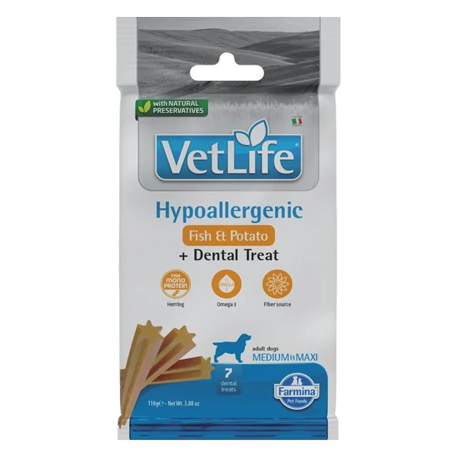 Pamlsok Farmina Vet Life Dog Hypo Fish Potato Adult medium & maxi 100g