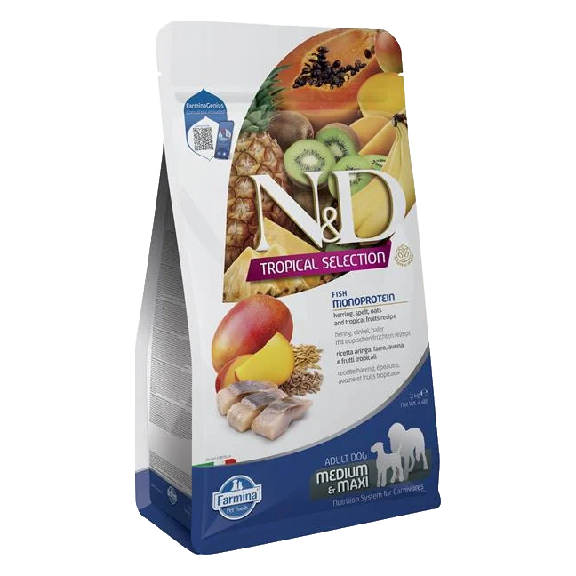 Farmina N&D dog TROPICAL SELECTION (AG) adult med/max, herring 2 kg