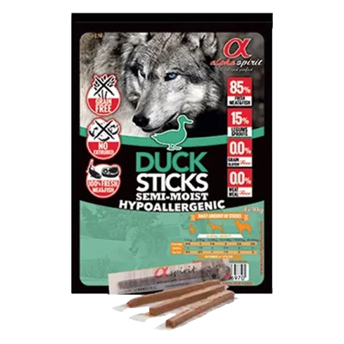 Pamlsok Alphaspirit dog Paličky kačacie 4x10 g