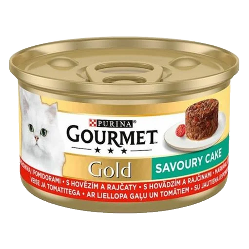 Nestlé GOURMET GOLD Savoury Cake s hovädzím a rajčinou konz.12x85 g