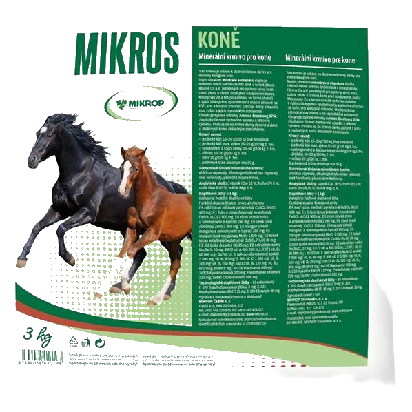 MIKROS Horse VDK pre kone 3 kg
