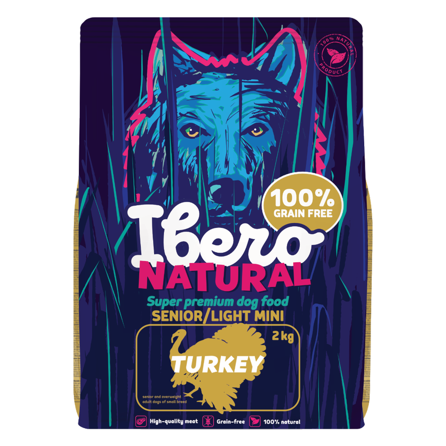 Ibero NATURAL dog GF Turkey Senior/Light mini 2kg