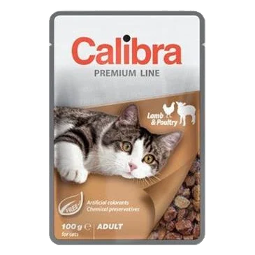 Calibra KAPSIČKA Premium cat Adult Jahňa & hydina v omáčke 24 x 100 g
