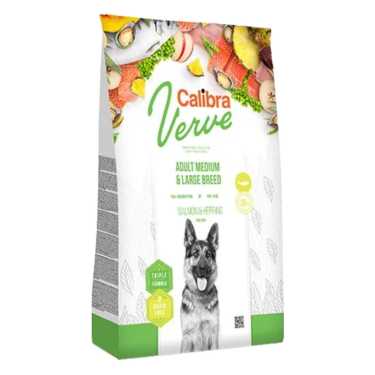 Calibra Dog Verve GF Adult Medium &  Large Salmon & Herring 12 kg