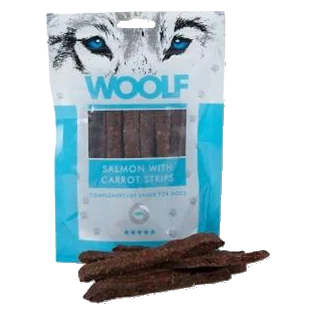 Pamlsok Woolf Dog Salmon & Carrot Strips 100 g
