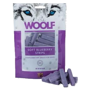 Pamlsok Woolf Dog Blueberry & Chicken Soft Strips 100 g