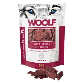 Pamlsok Woolf Dog Duck Soft Strips 100 g