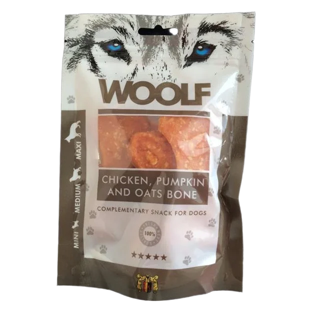 Pamlsok Woolf Dog Chicken & Pumpkin & Oats Bone 100 g