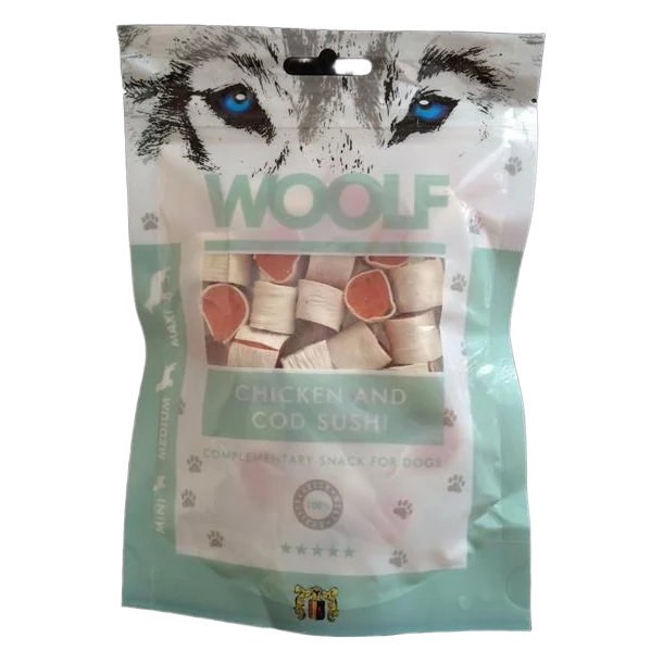 Pamlsok Woolf Dog Chicken & Codfish sushi 100 g