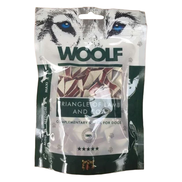 Pamlsok Woolf Dog Lamb and Cod Triangle 100 g