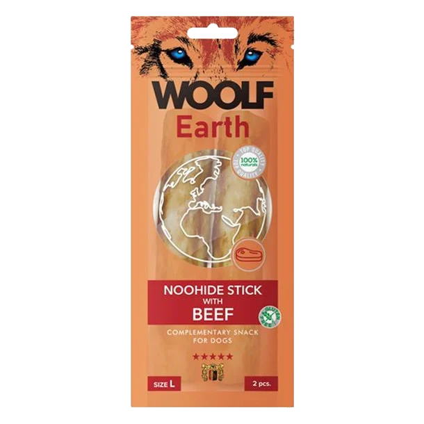 Pamlsok Woolf Dog Earth NOOHIDE L Sticks with Beef 85 g