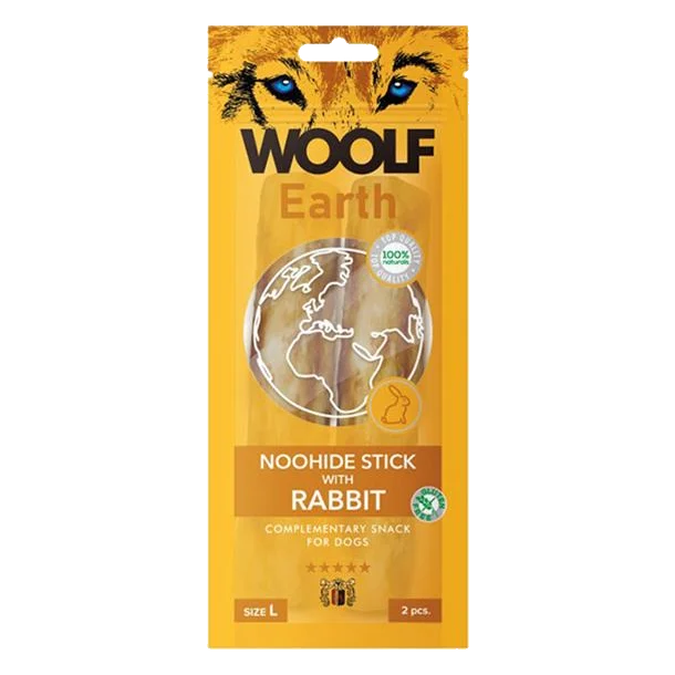 Pamlsok Woolf Dog Earth NOOHIDE L Sticks with Rabbit 85 g