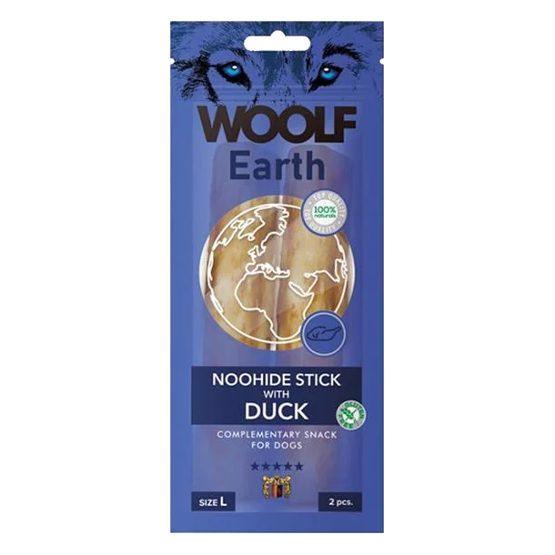 Pamlsok Woolf Dog Earth NOOHIDE L Sticks with Duck 85 g