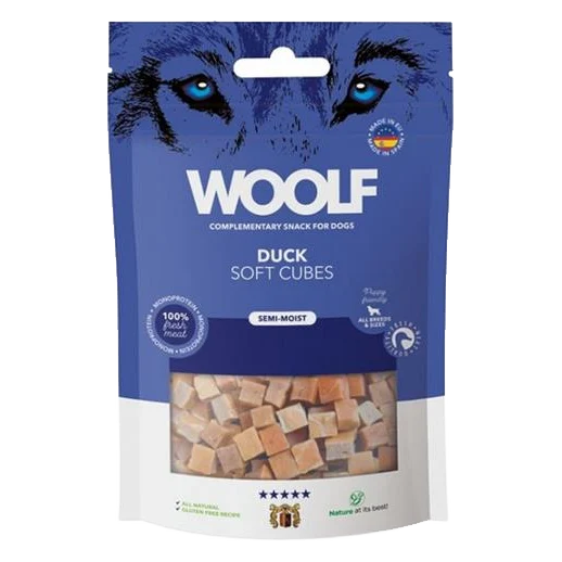 Pamlsok Woolf Dog Soft Cubes Duck 100 g