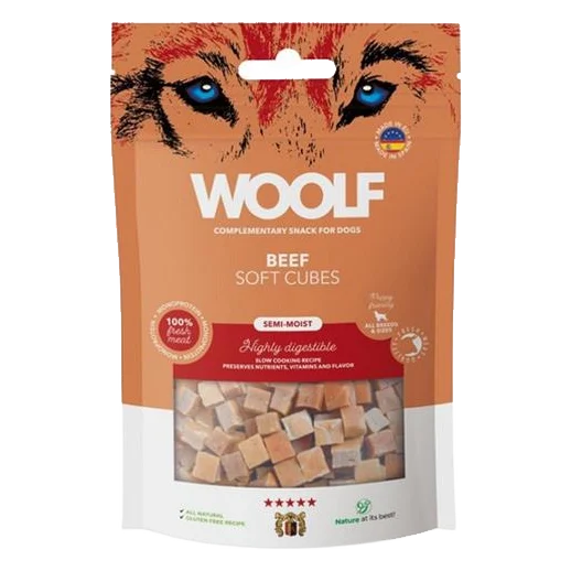 Pamlsok Woolf Dog Soft Cubes Beef 100 g
