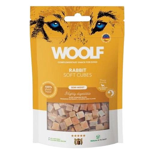 Pamlsok Woolf Dog Soft Cubes Rabbit 100 g