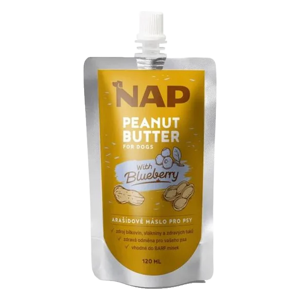 NAP Arašidové maslo pre psy - čučoriedka 120 ml