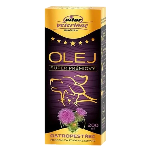 Olej ostropestrecový VITAR Veterinae 200 ml