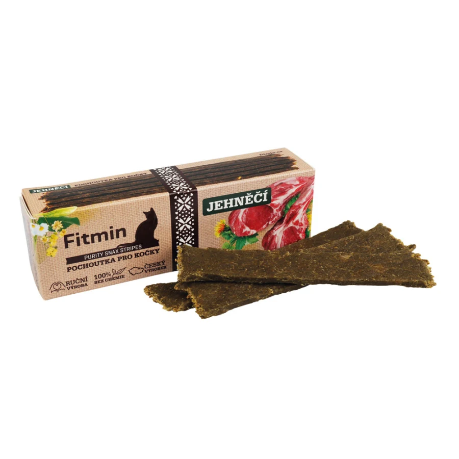Fitmin Purity Snax Stripes Jahňací pamlsok pre mačky 35 g
